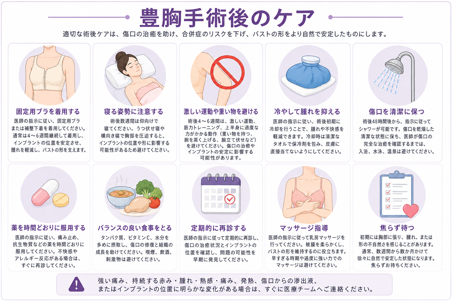 豊胸術の術後ケアイメージ
