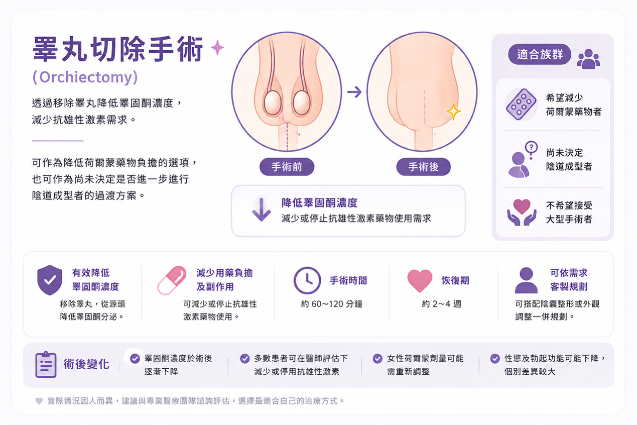 睪丸切除手術示意圖